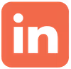 LinkedIn logo with 'in' letters inside a rounded square.