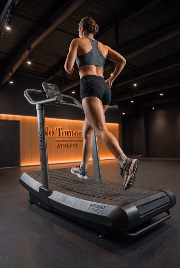 Woman running on a treadmill