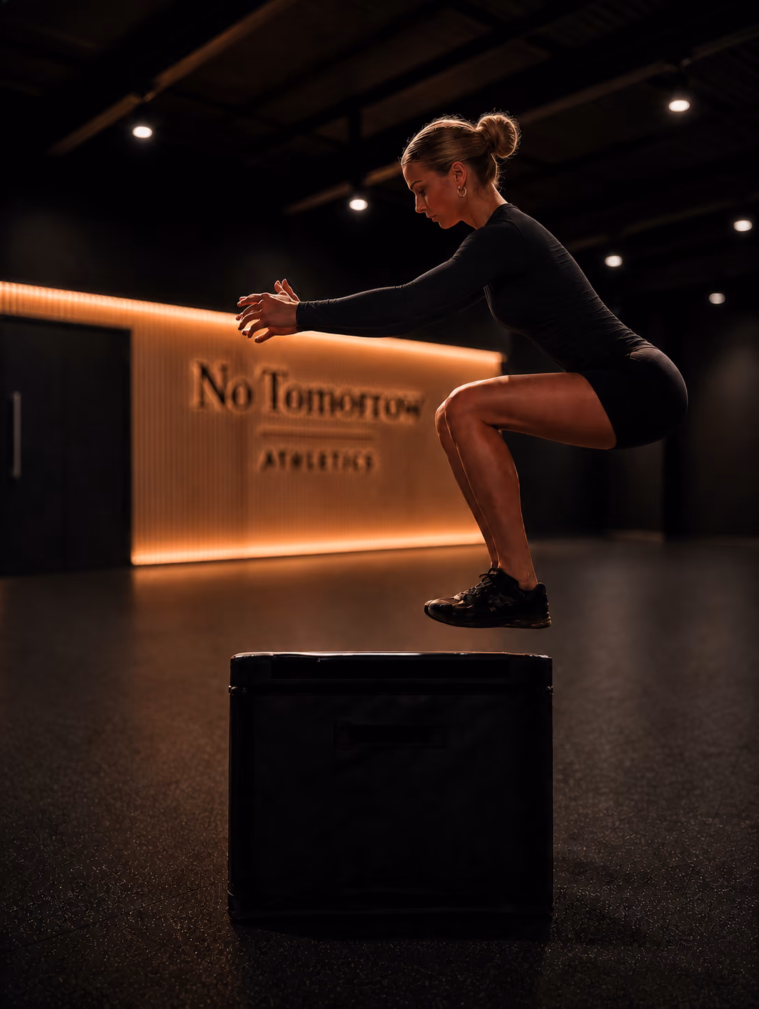 Woman doing a box jump