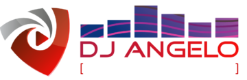 DJ Angelo logo with stylized red letter D and text DJ ANGELO.