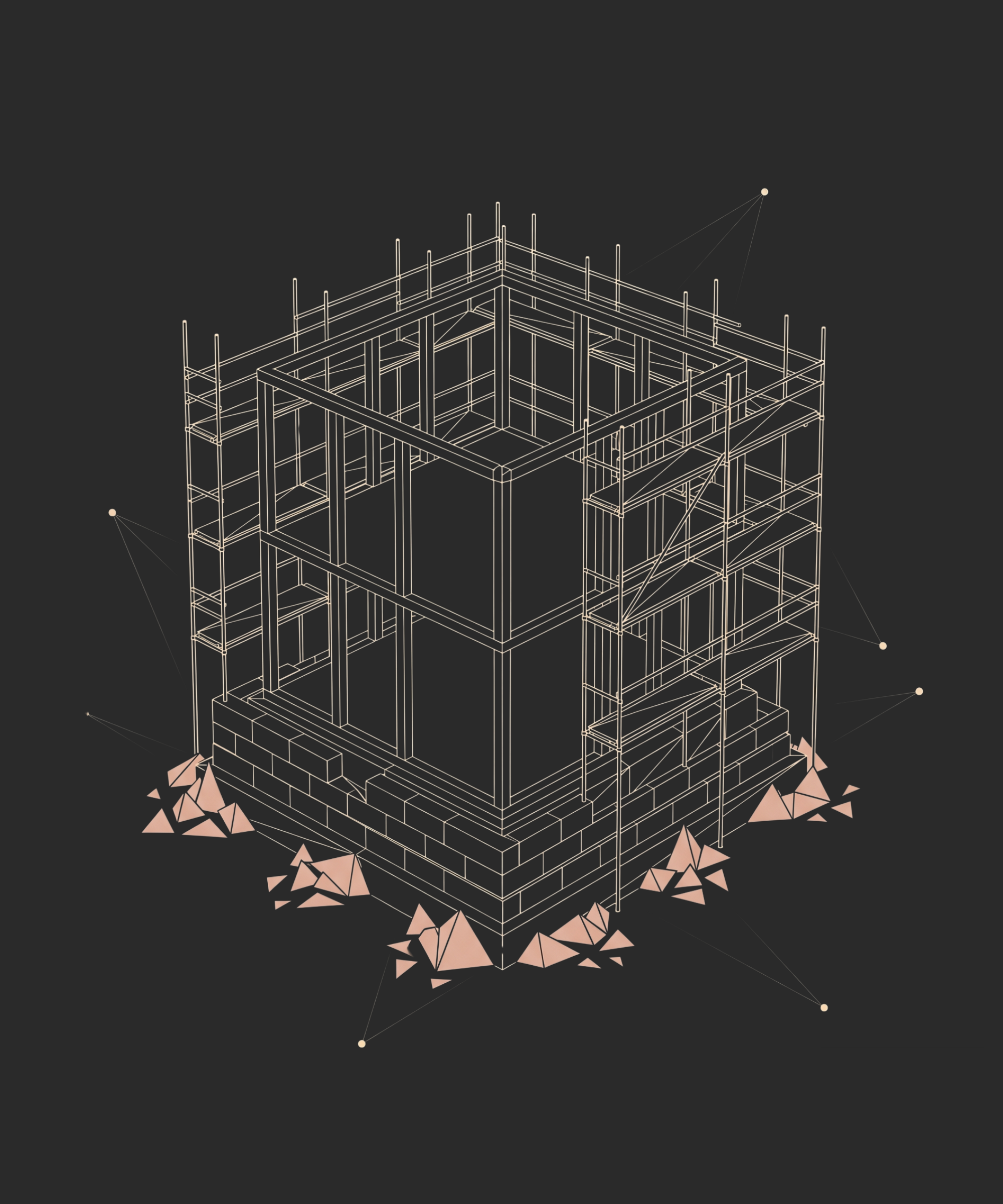 Foundation — polygon wireframe illustration