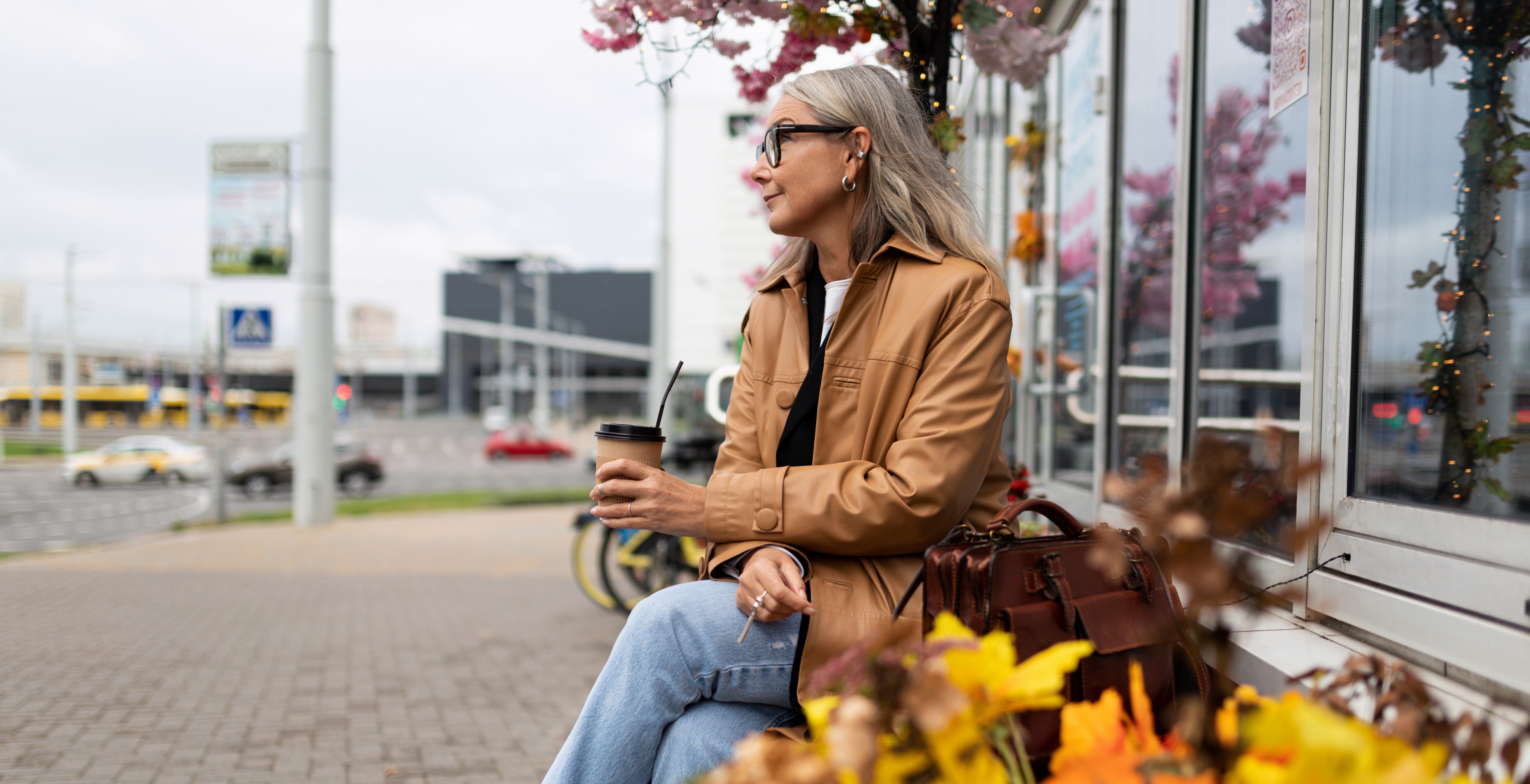 Woman sitting stock photo