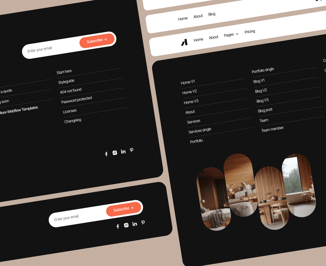 Archipro 3 Headers Footers Architecture Firm Webflow Template | BRIX Template

