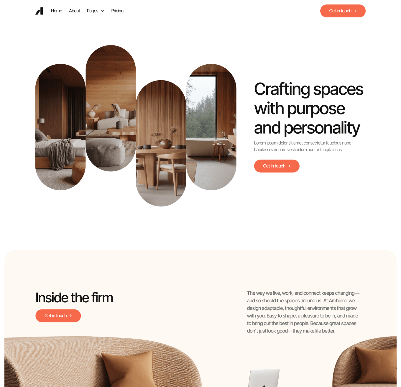 Archipro Home V2 Hero Page Architecture Firm Webflow Template | BRIX Template
