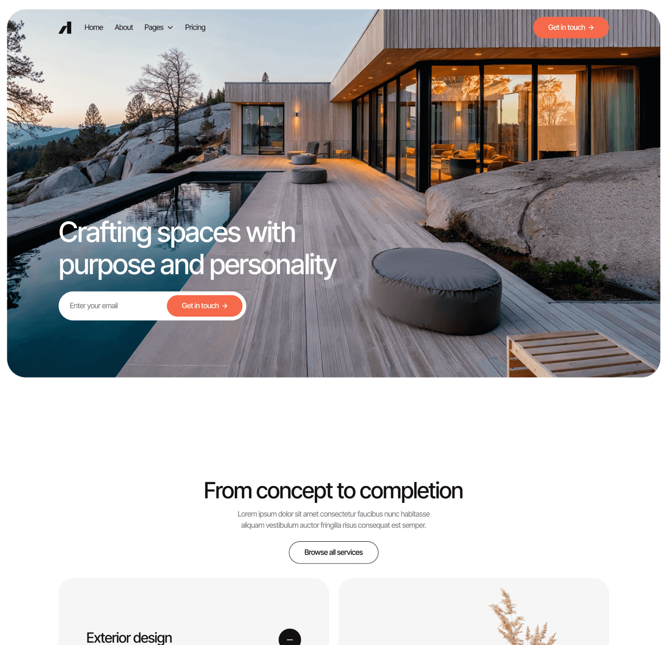 Archipro Home V3 Hero Page Architecture Firm Webflow Template | BRIX Template
