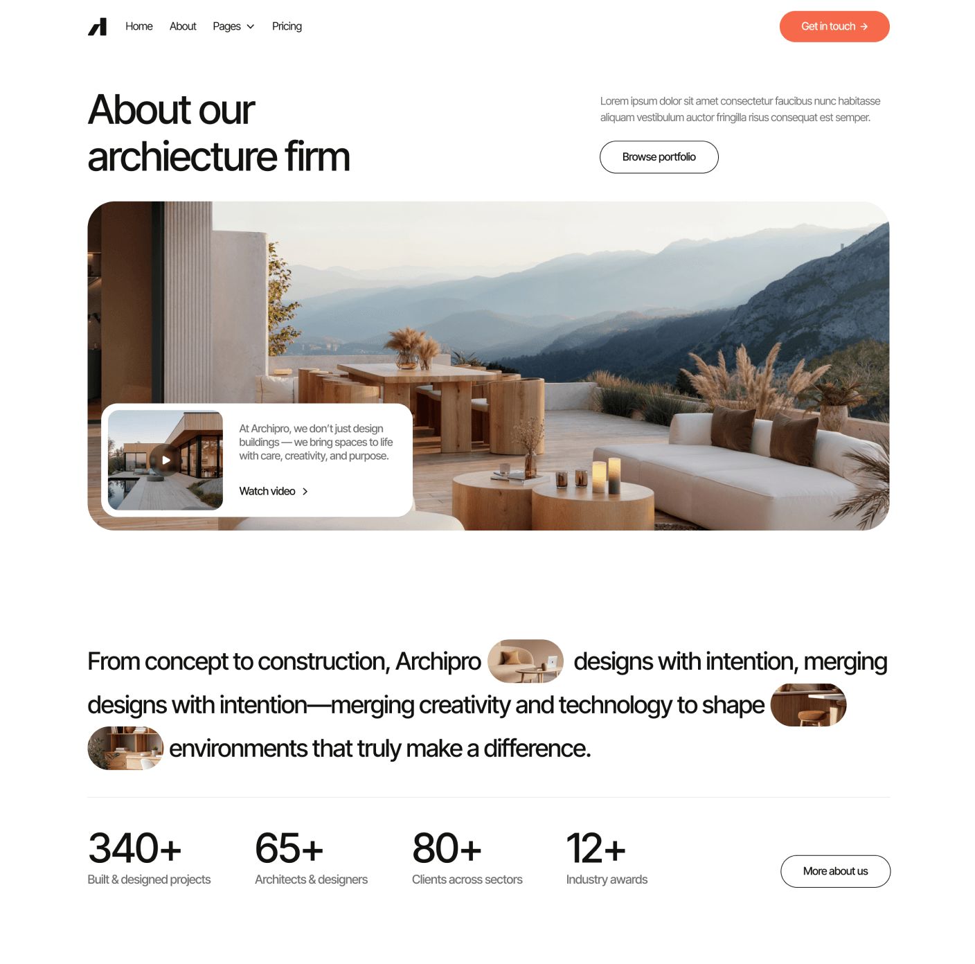 Archipro About Main Page Architecture Firm Webflow Template | BRIX Template
