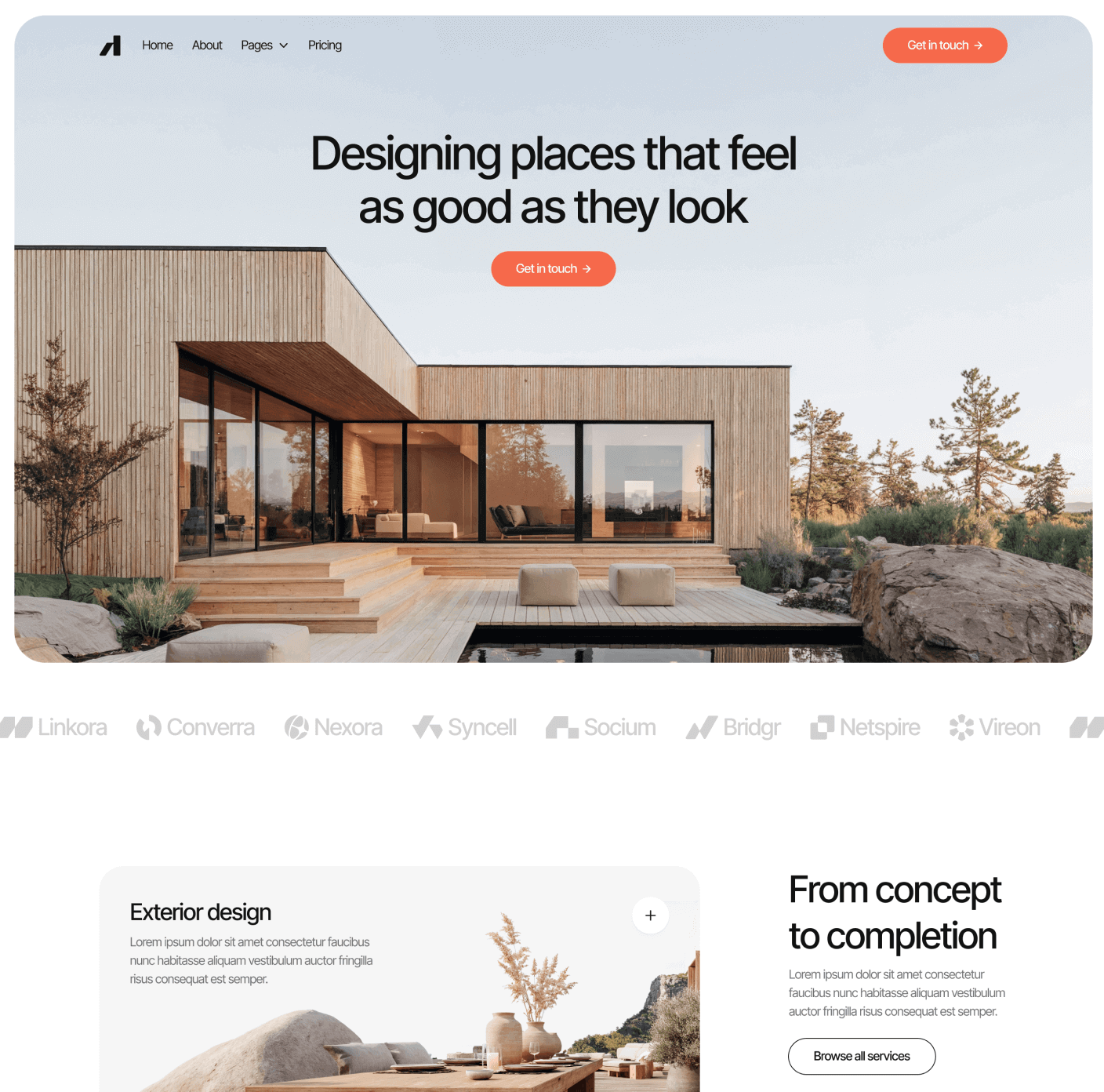 Archipro Home V1 Main Page Architecture Firm Webflow Template | BRIX Template
