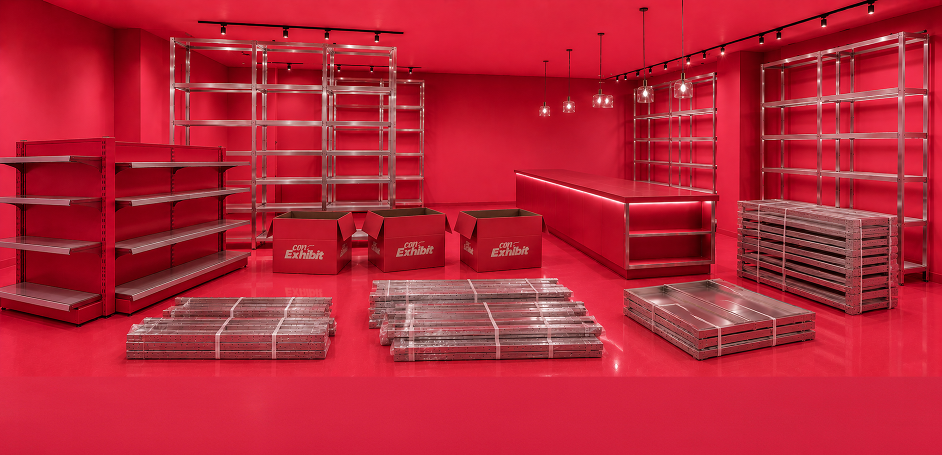 Commercial store fixtures, shelving, and display equipment for removal, resale, and store setup support