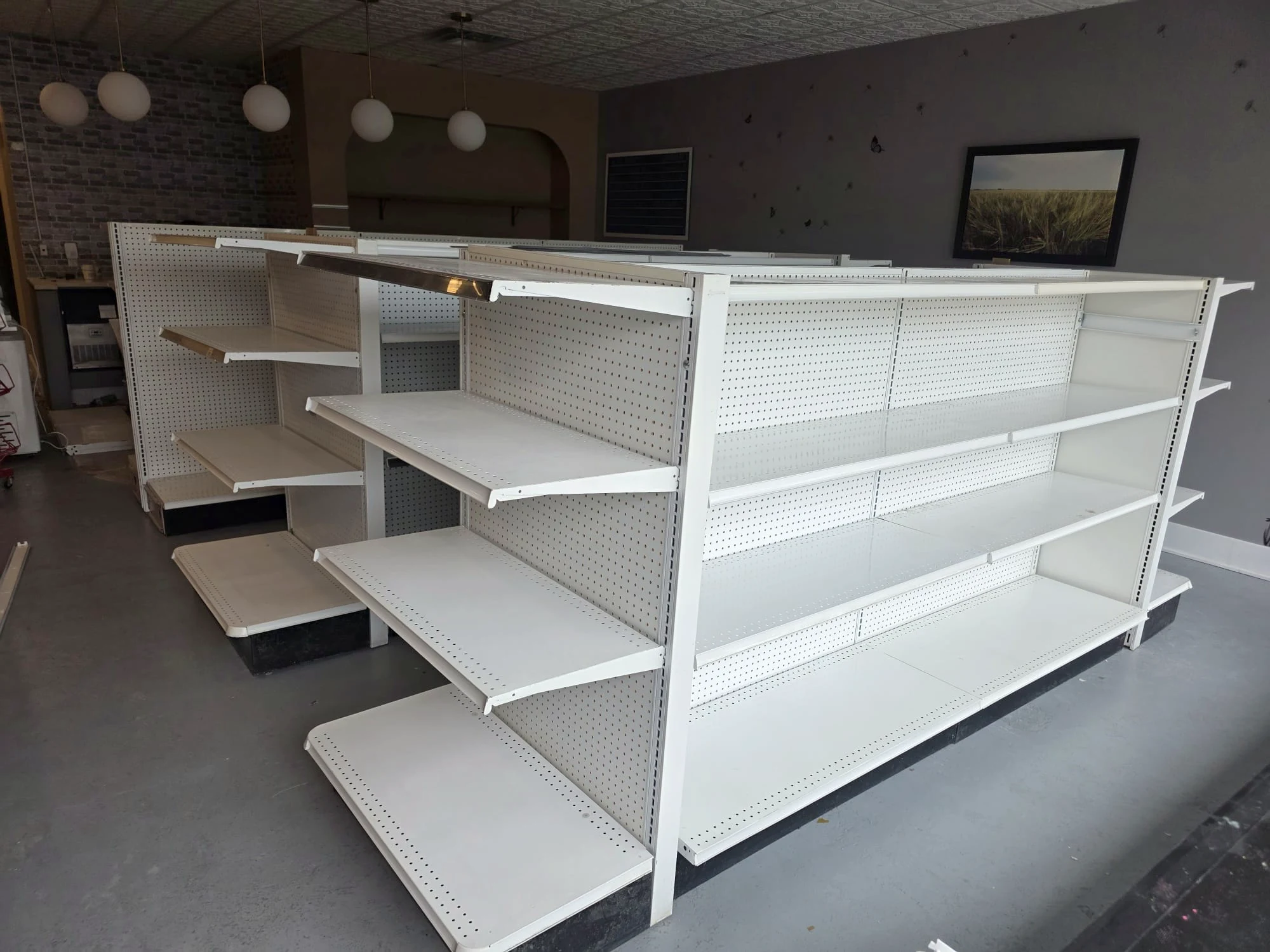 White gondola shelving installed at an Ottawa grocery store