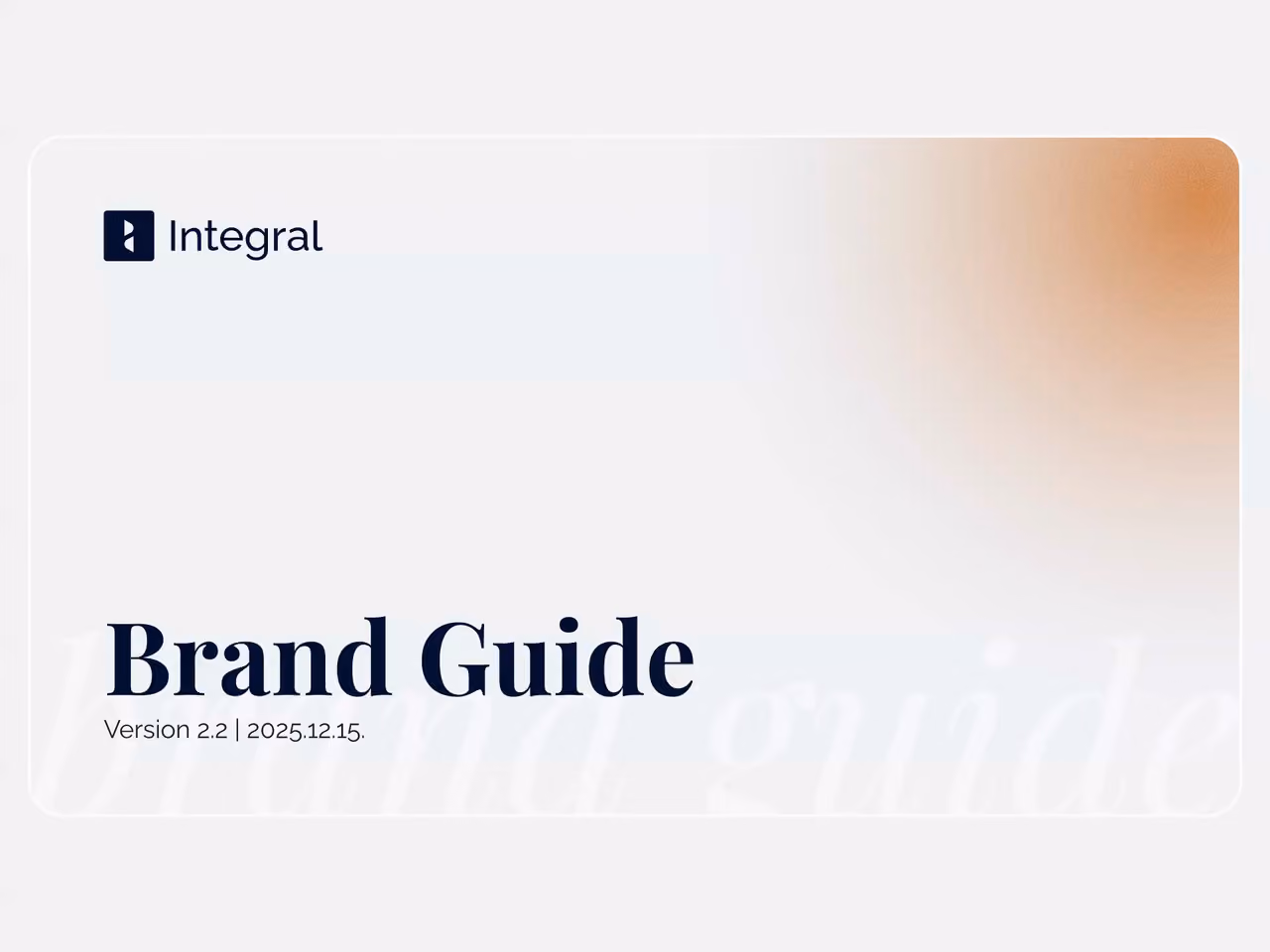 Cover of the Integral Brand Guide