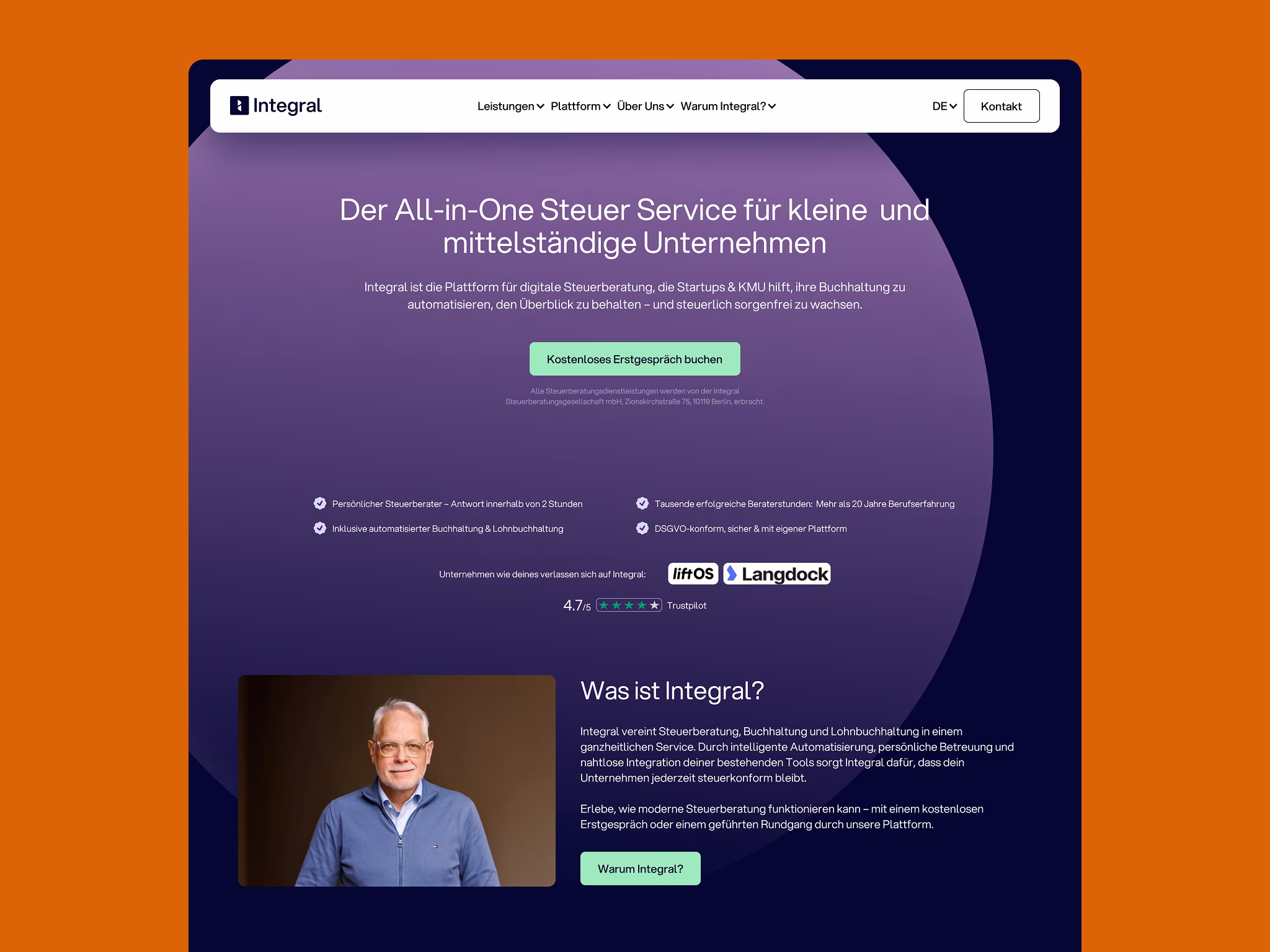Old Integral homepage before the redesign