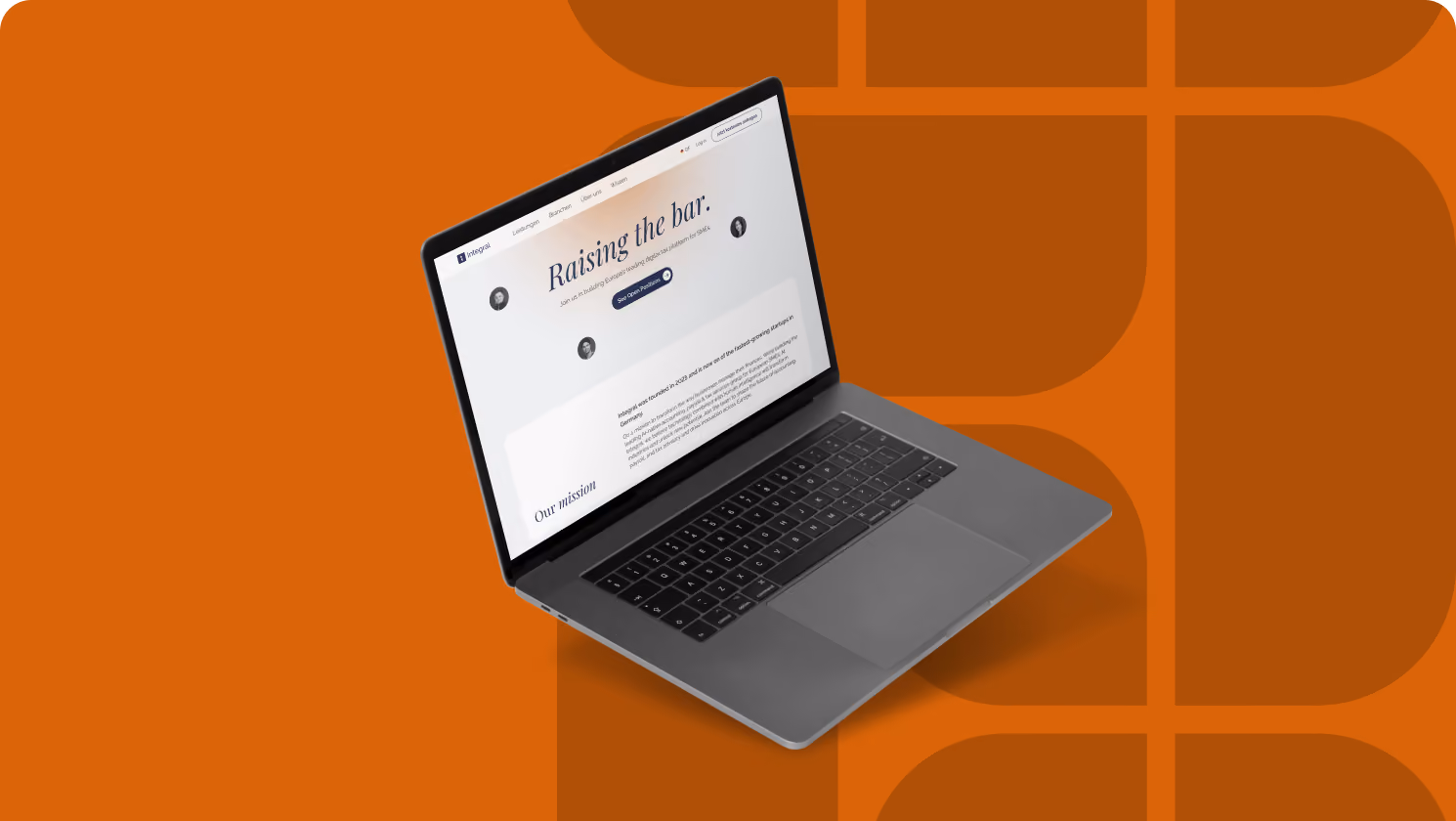 Integral website shown on a laptop