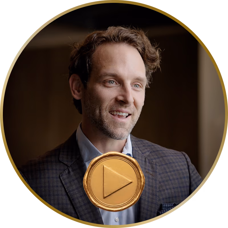 Tony Trahan, Director, video testimonial thumbnail with a gold play button