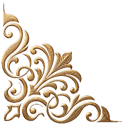 Ornate gold filigree corner