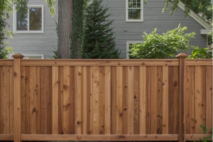 cedar fence close up