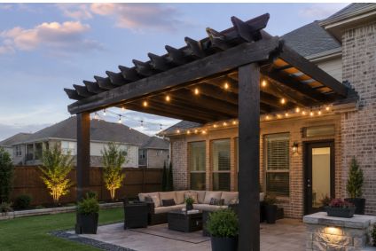 pergola in backyard