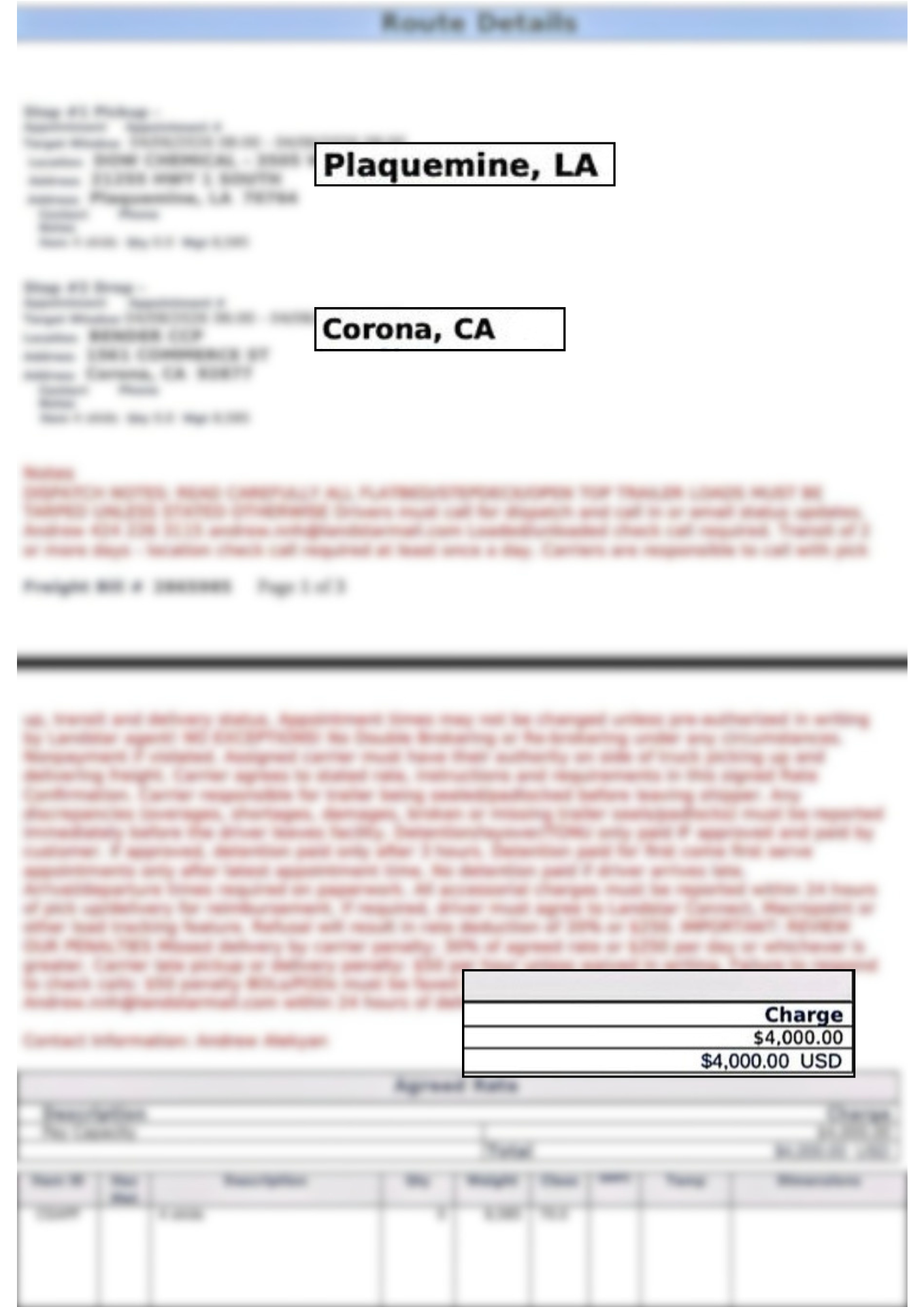 Rate confirmation - $2.29 per mile