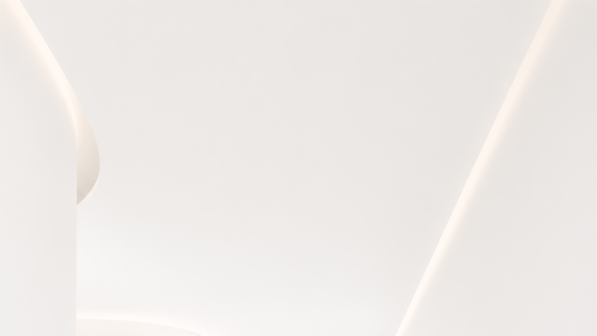 Abstract soft white shapes and curves with gentle lighting and shadows.