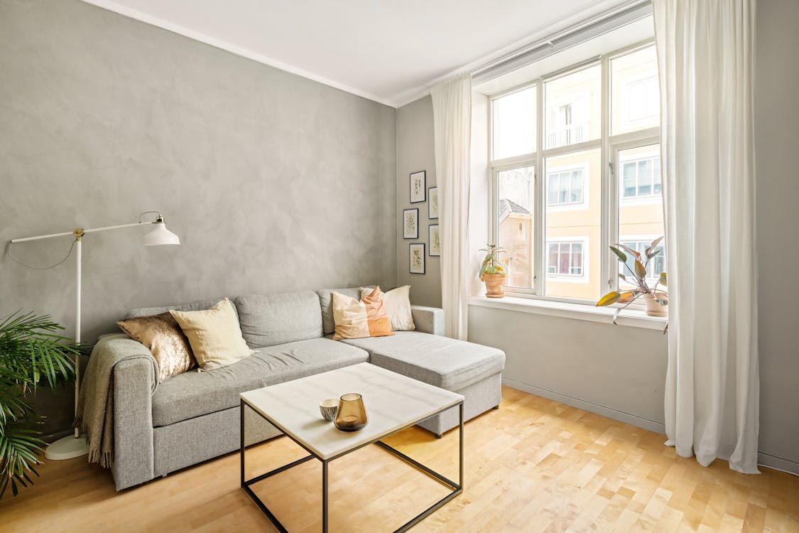 Clean bright modern living room
