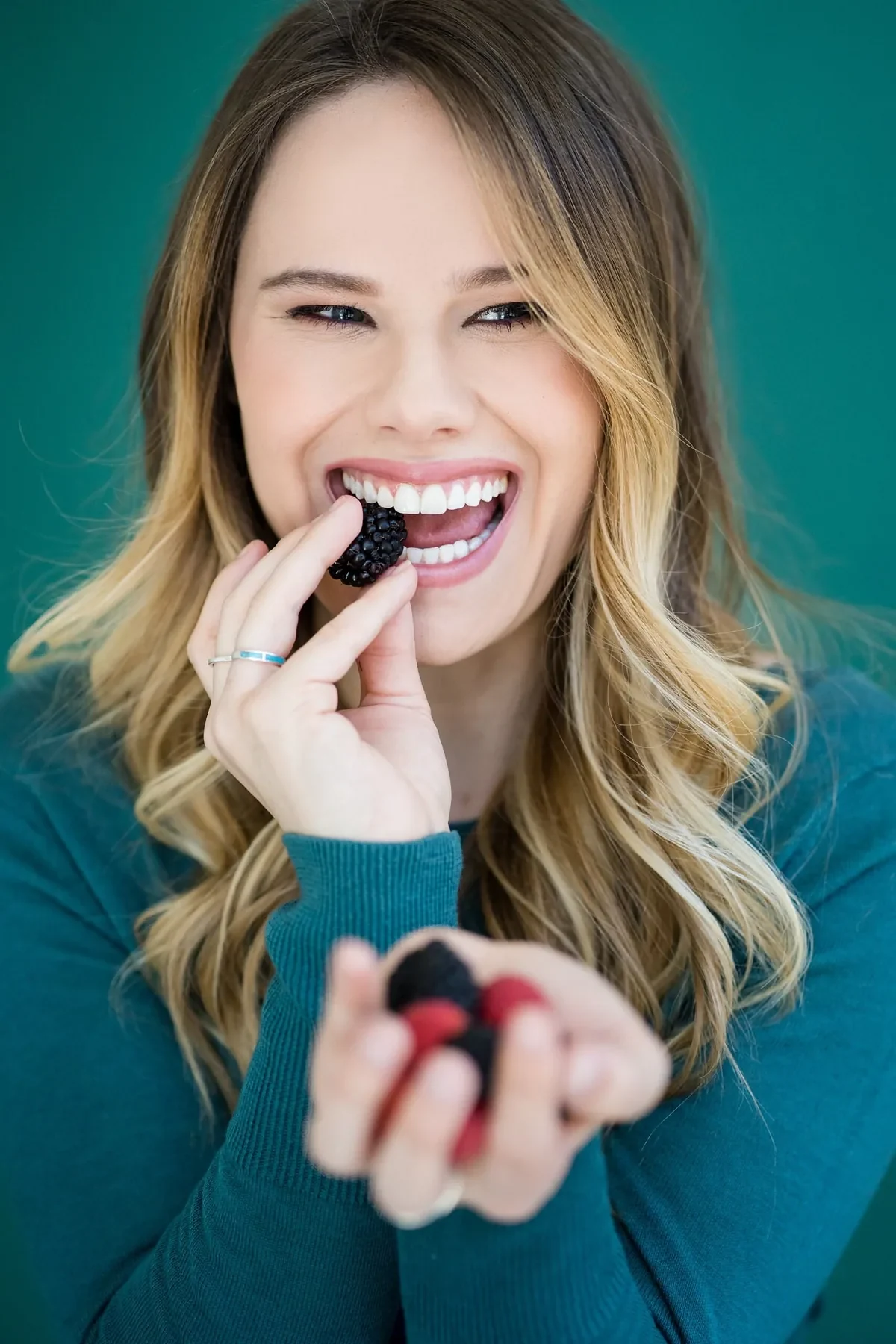 Woman eating a cookie