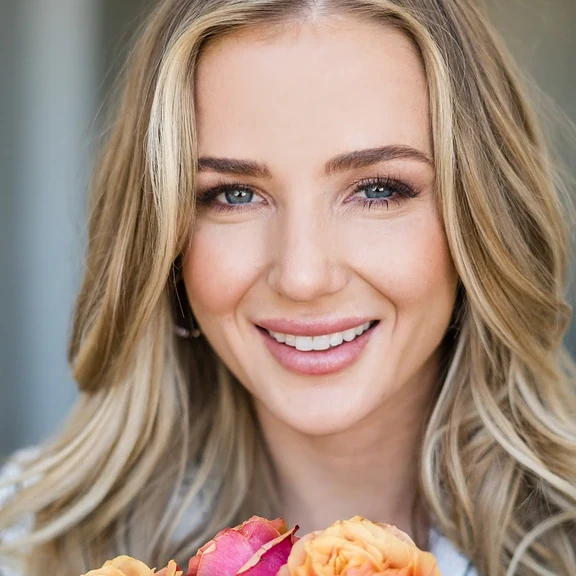 Close-up of a woman's bright, even smile