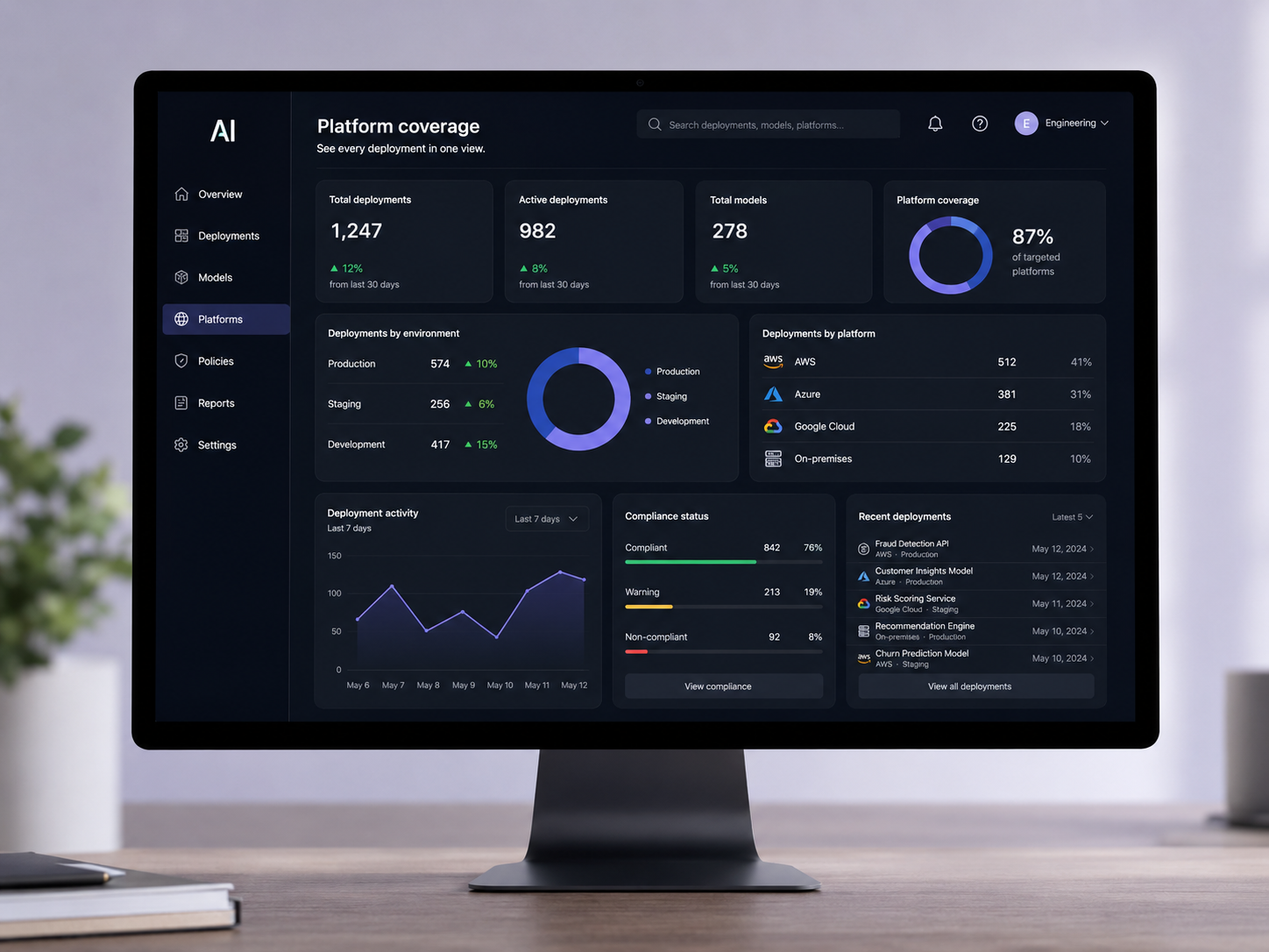 [interface] screenshot of core features (for a ai legal tech company)