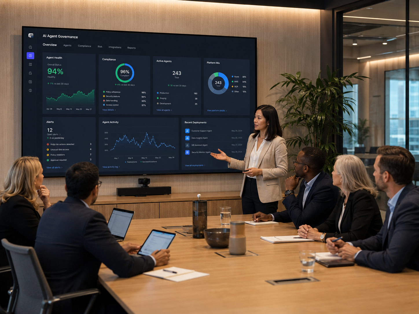 image of diverse team brainstorming (for an ai saas company)