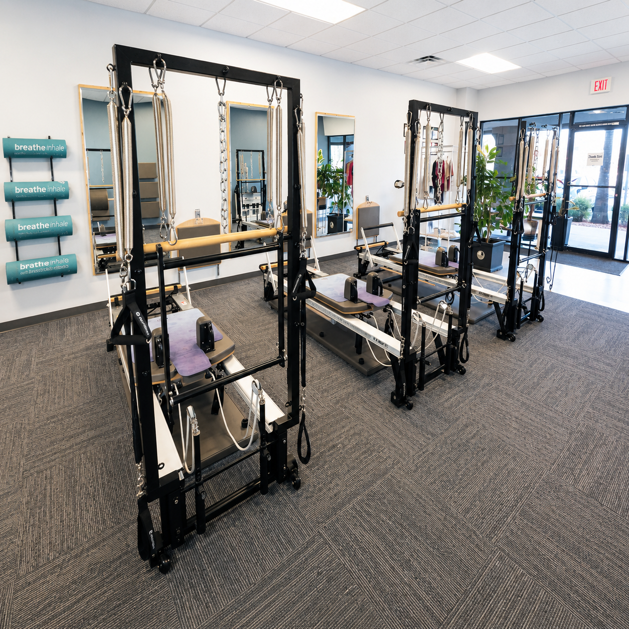 yoga class environment within the gym