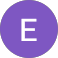 Valkoinen E-kirjain purppurassa ympyrässä.