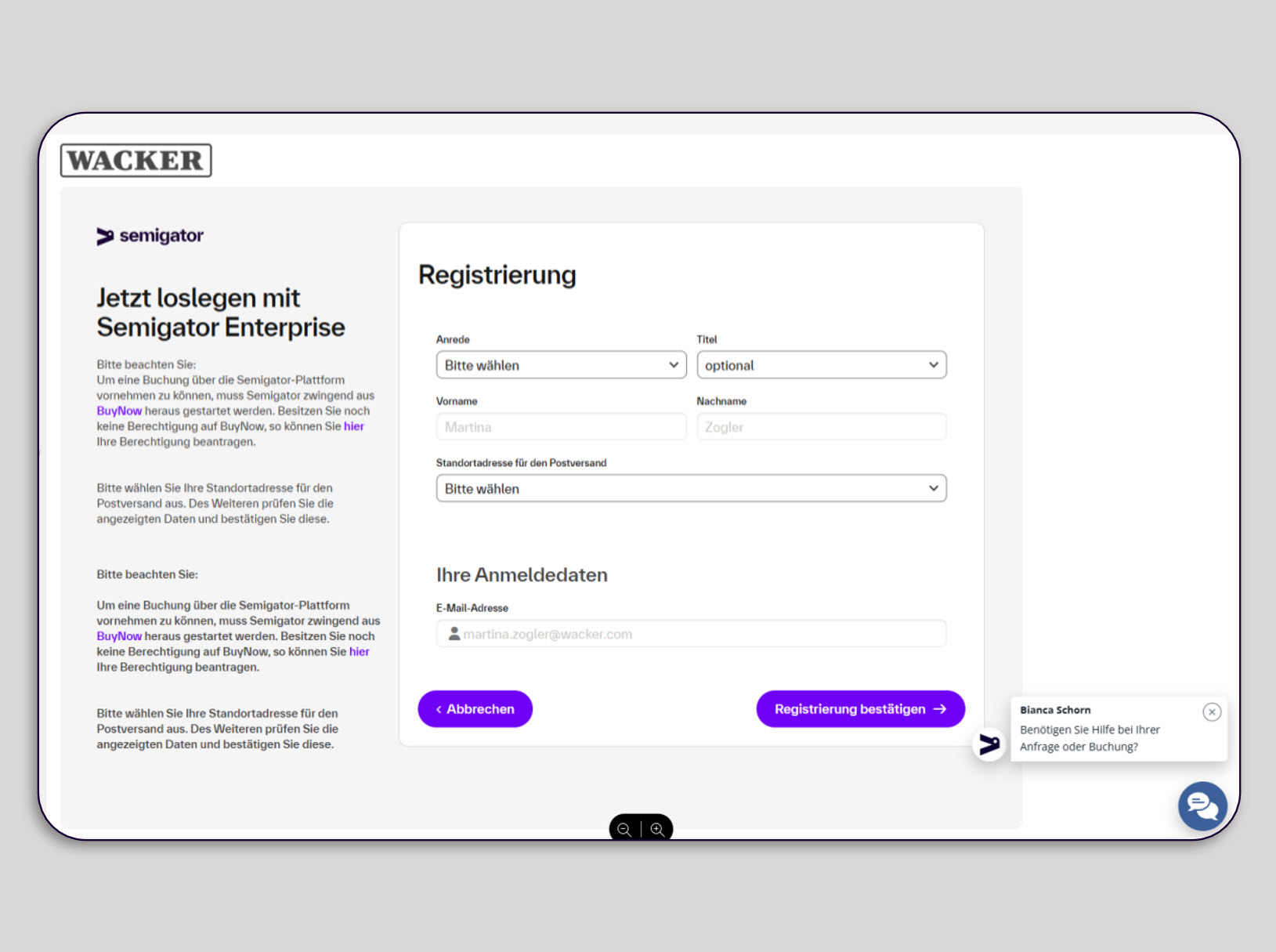 Wacker_Registrierung