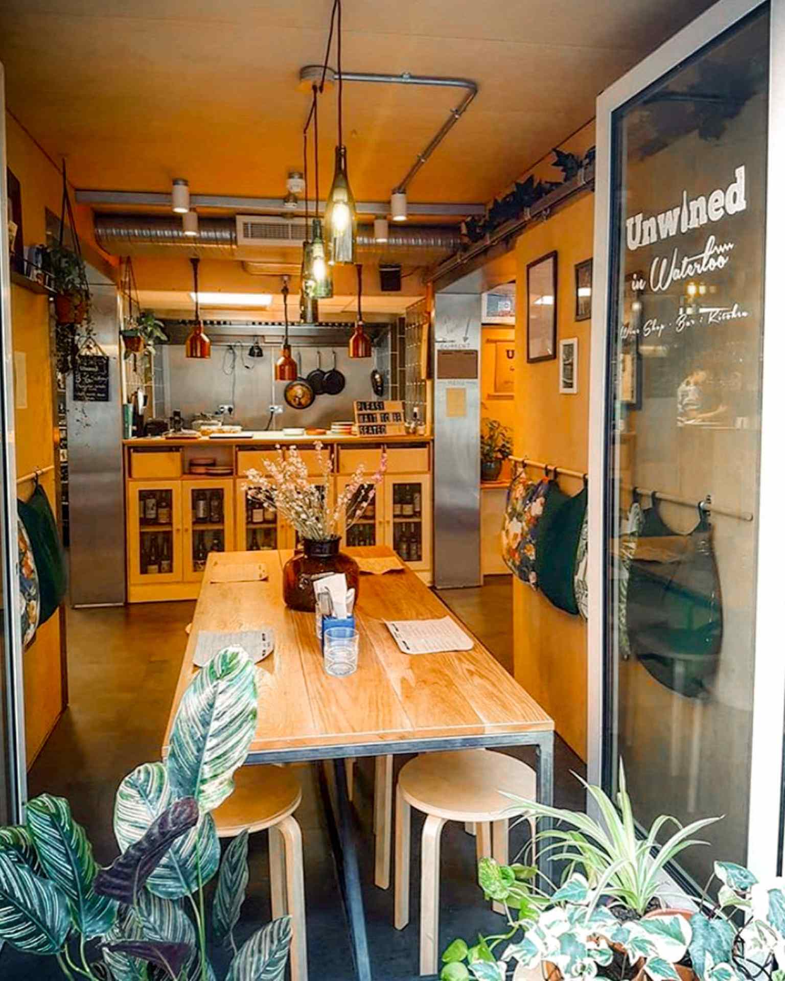 The bar counter at UnWined, Stow Away Waterloo