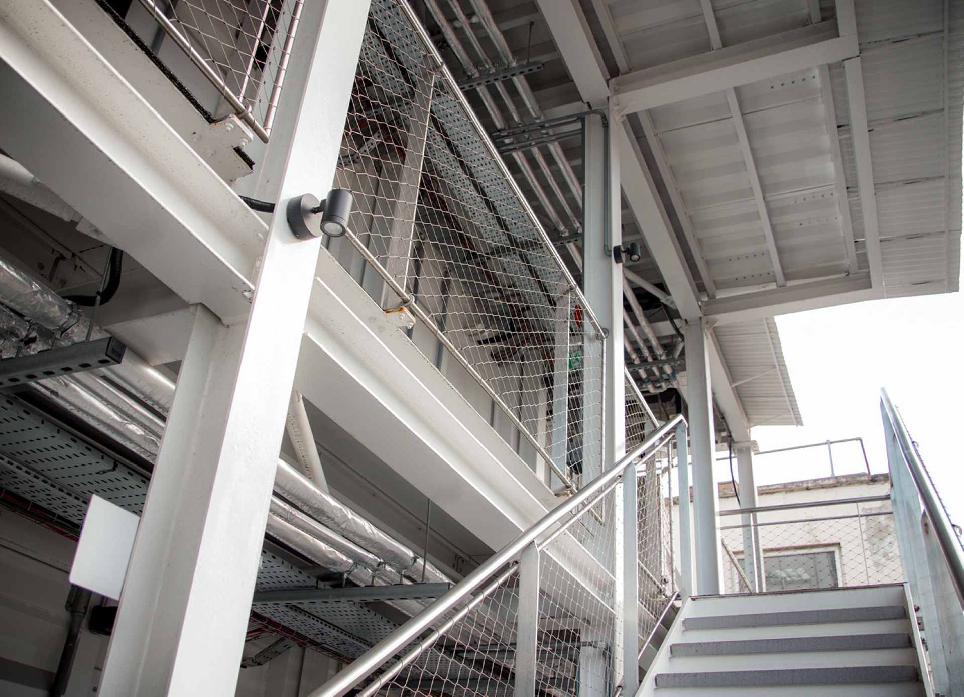 Stairway inside Stow Away Waterloo's container building
