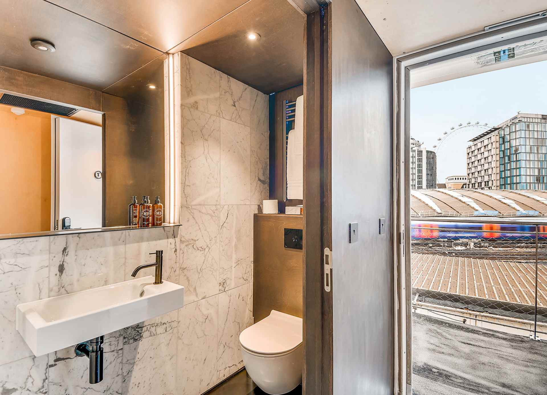 Interior of a studio apartment at Stow Away Waterloo