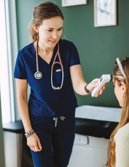 Doctor examining a patient