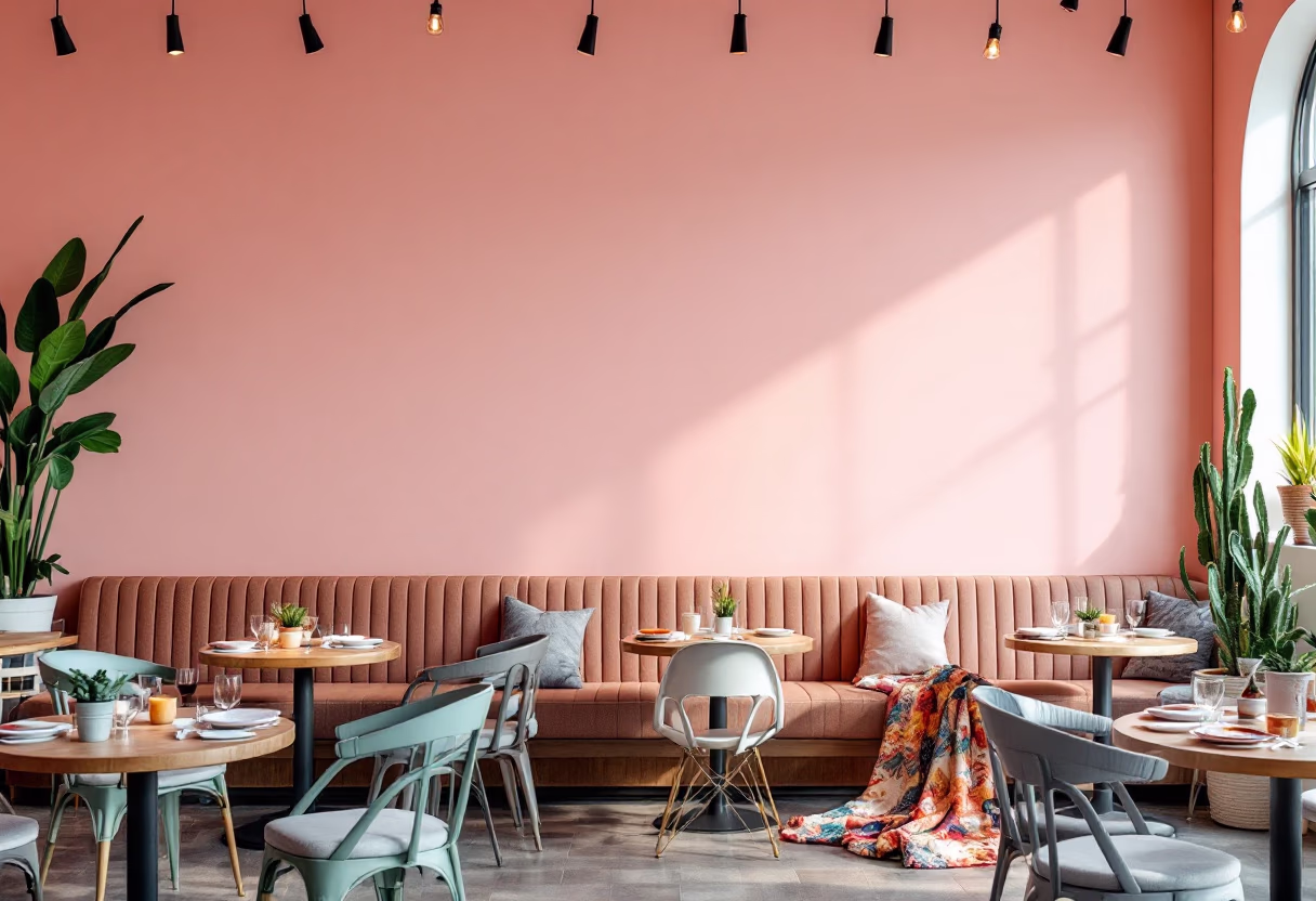 image of vibrant dining space (for a mexican restaurant)
