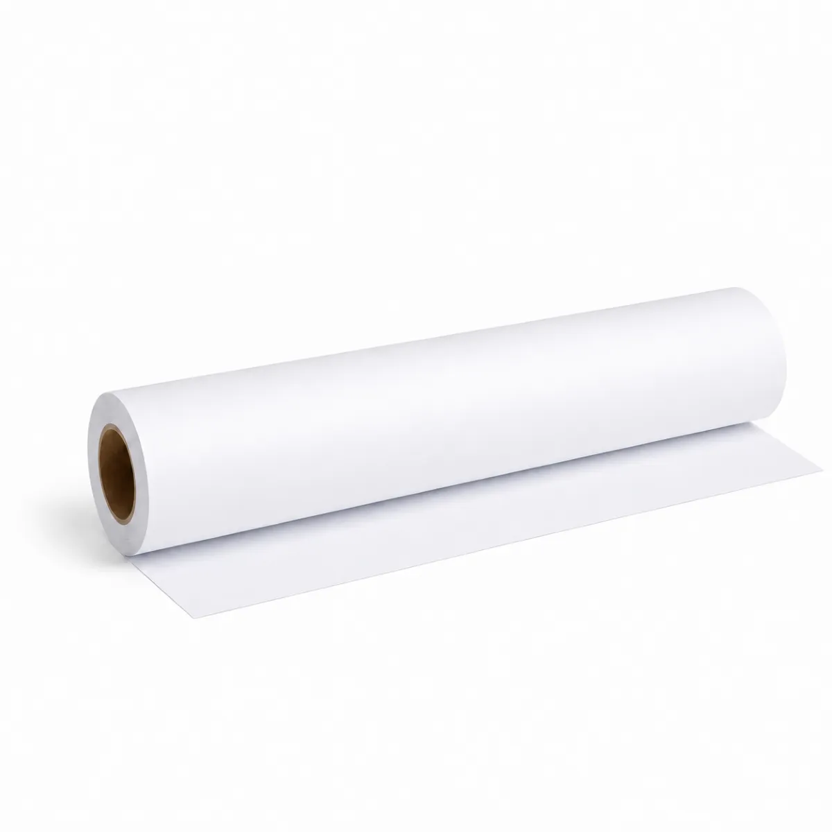 Rolle mit weißem Papier auf weißem Hintergrund.