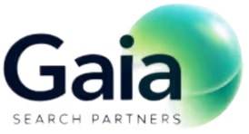 Gaia Search Partners logo with a green and blue spherical design.