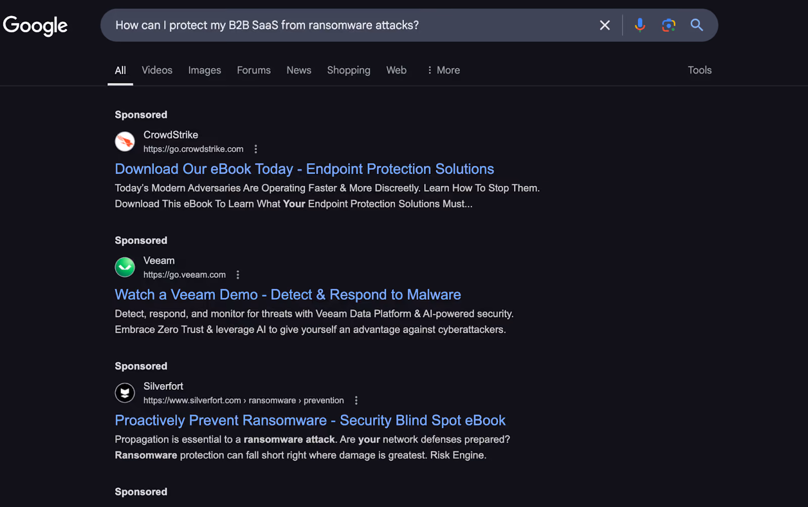 Google screenshot