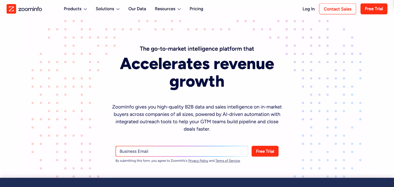 ZoomInfo homepage