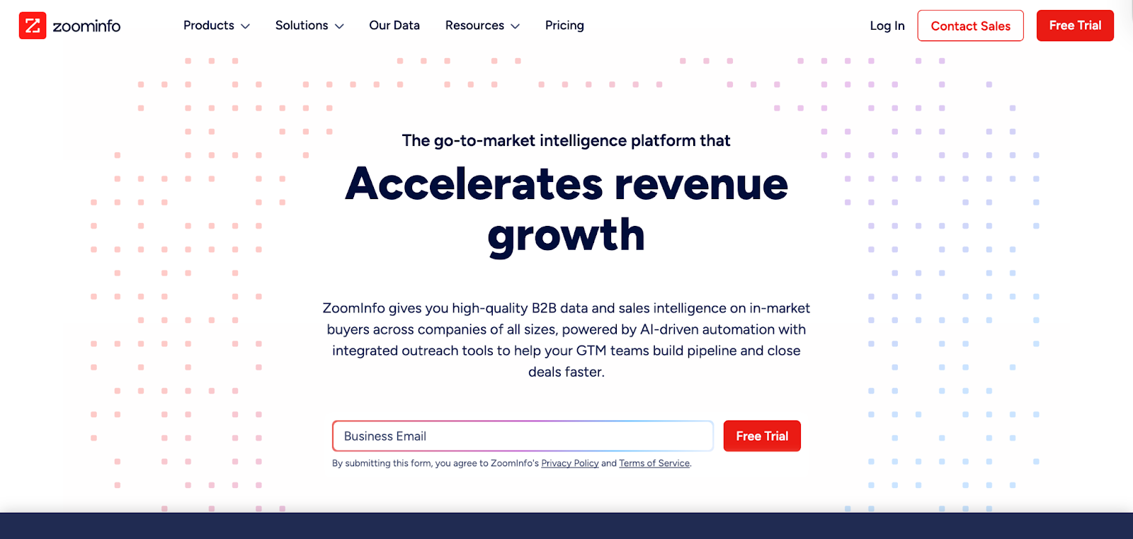 ZoomInfo homepage
