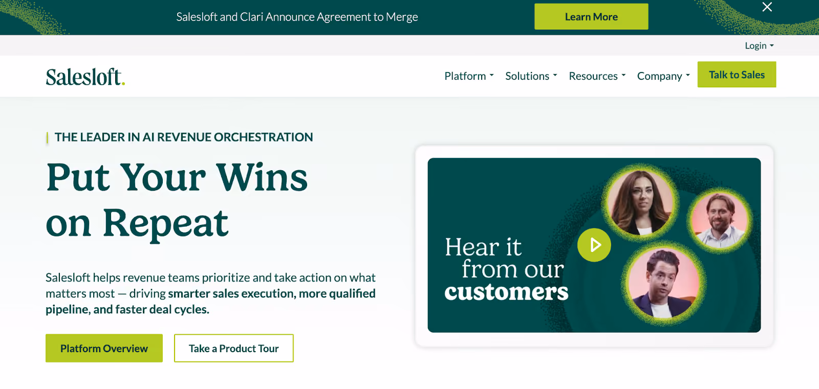 Salesloft homepage