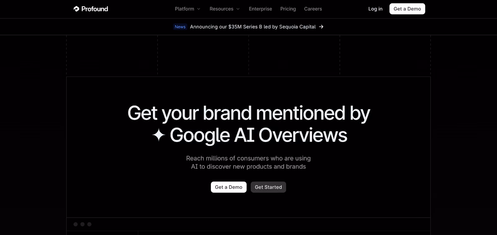 Profound landing page