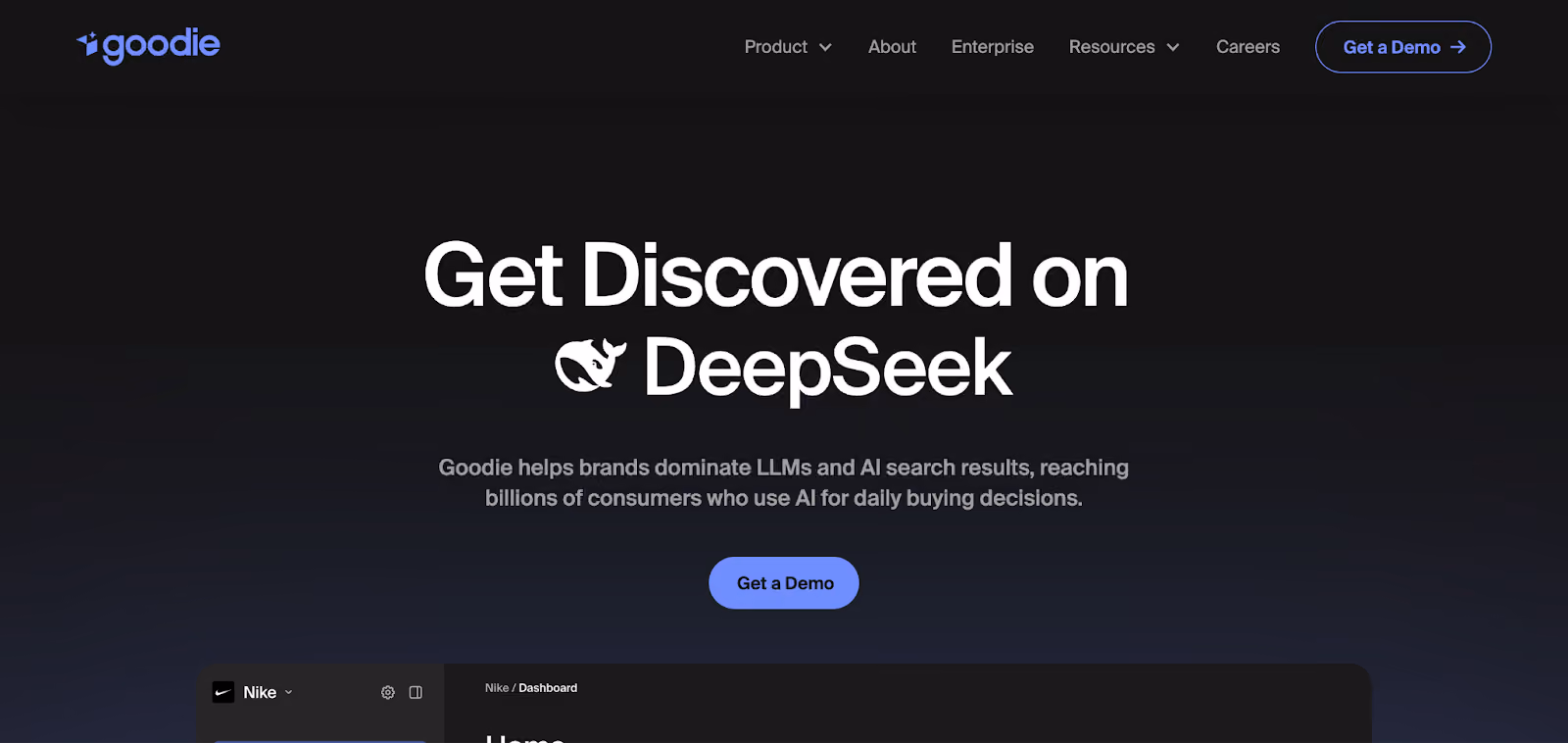 Goodie AI landing page