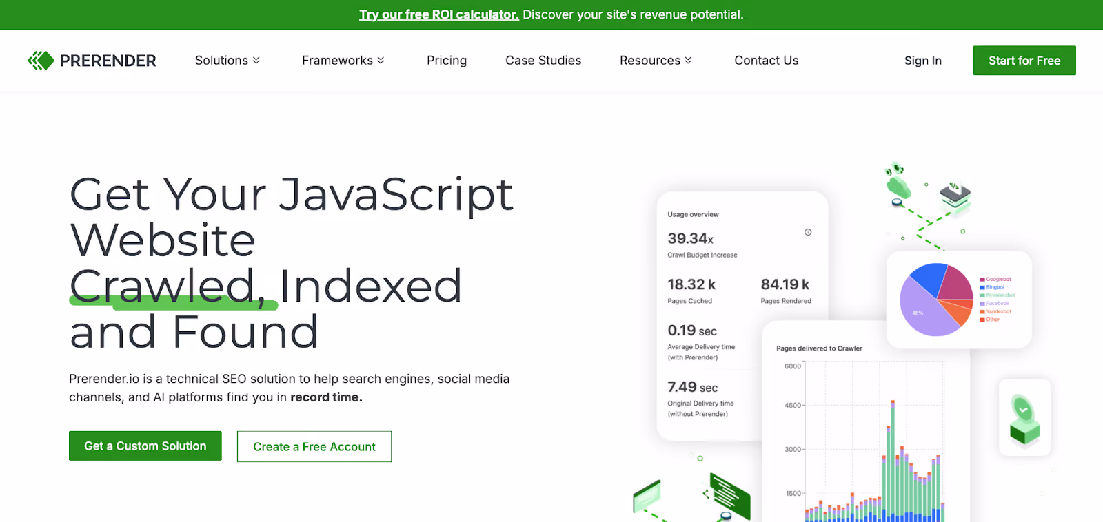 Prerender landing page
