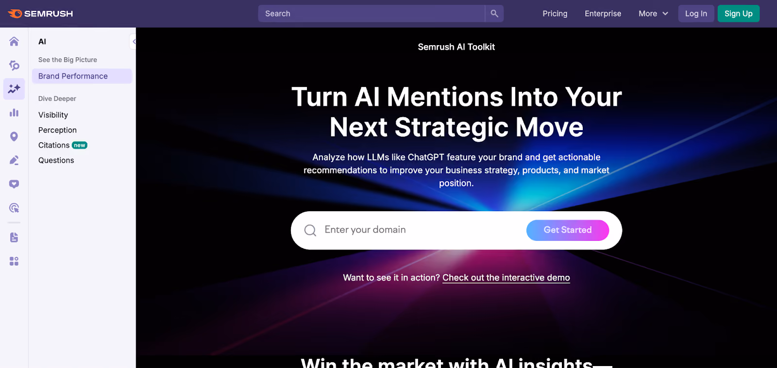 Semrush landing page