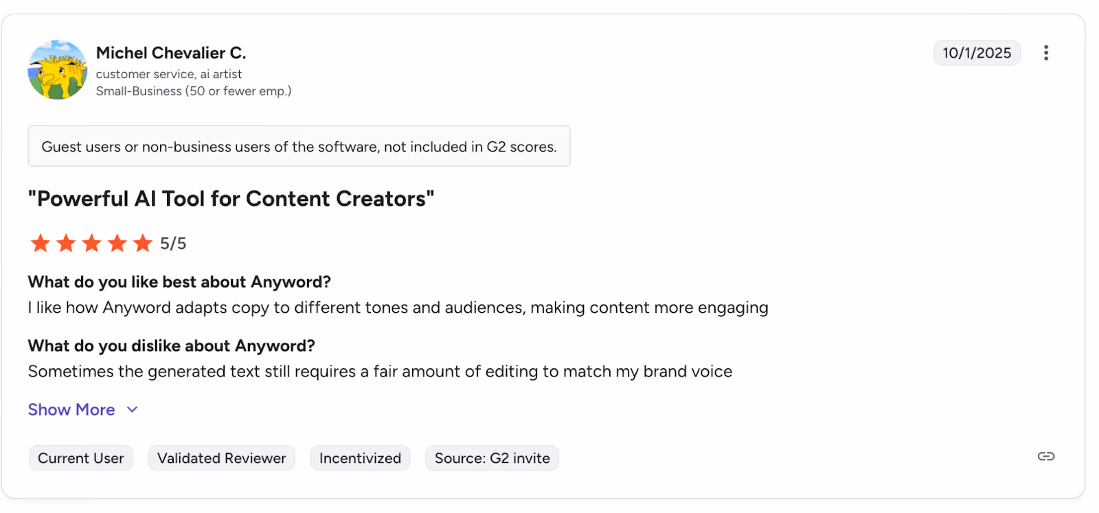 Anyword Rating