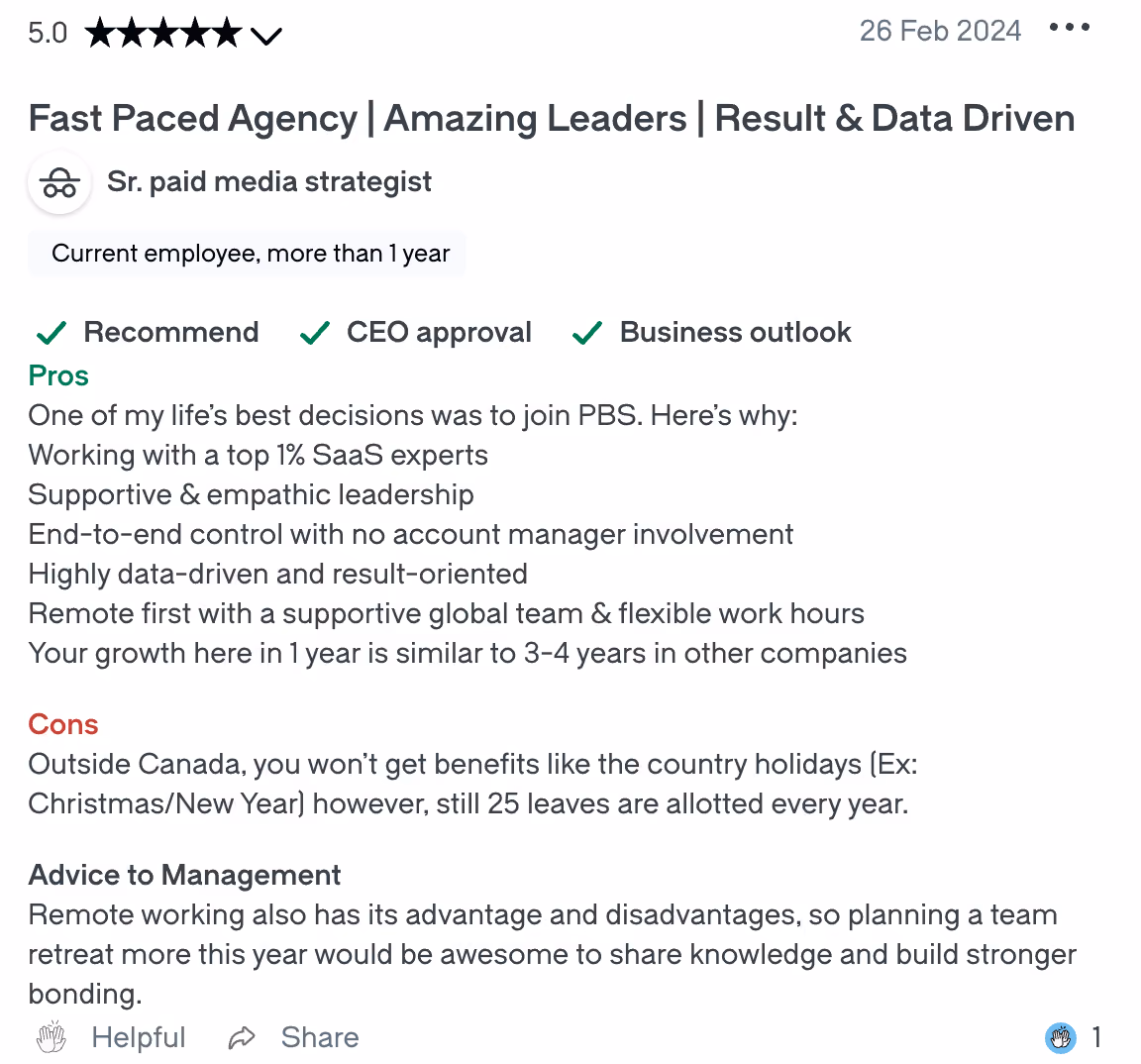 Ratings and Review of powered by search
