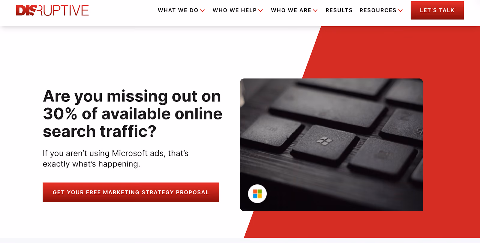 Disruptive Advertising Homepage