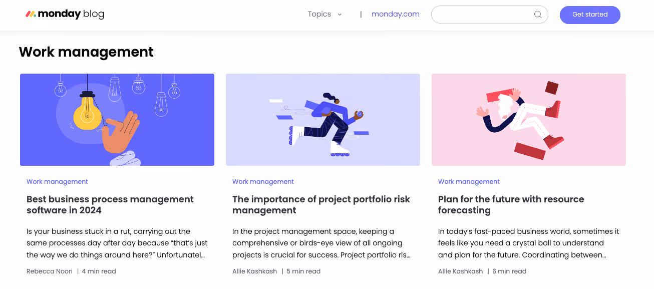 Monday content marketing examples