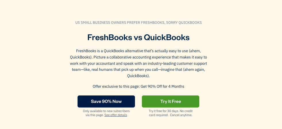 Freshbooks BOFU content